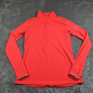Nike Pro Hyperwarm Fitted Shirt Womens Large Quarter Zip Thumb Holes Dri Fit